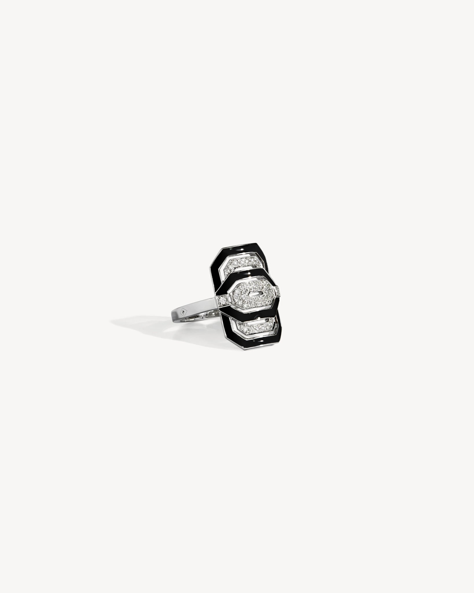 Bague Petite My Way - Argent, Émail & Diamants - Statement - Design Contemporain - Maison Caldeira
