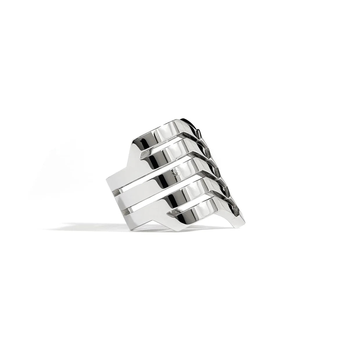Bague Stairway 5 rangs - Argent - Statement - Design Contemporain - Maison Caldeira