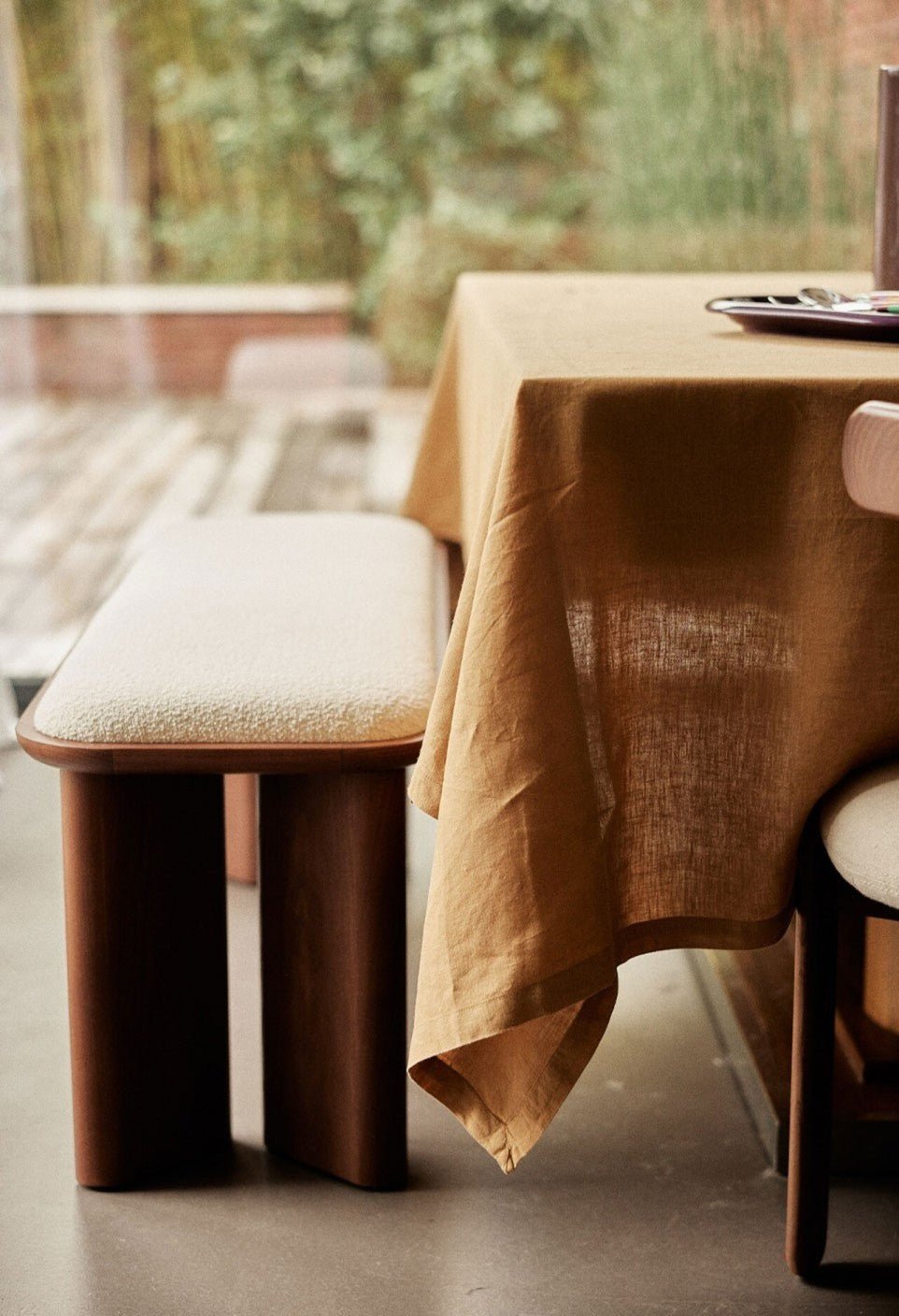 Banc Lazare - Frêne Finition Noyer - Maison Caldeira