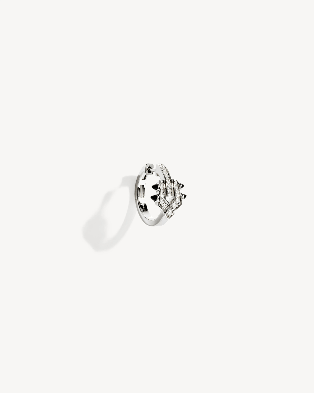 Boucle d’oreille Spike - Diamants, argent et agate noire - Maison Caldeira