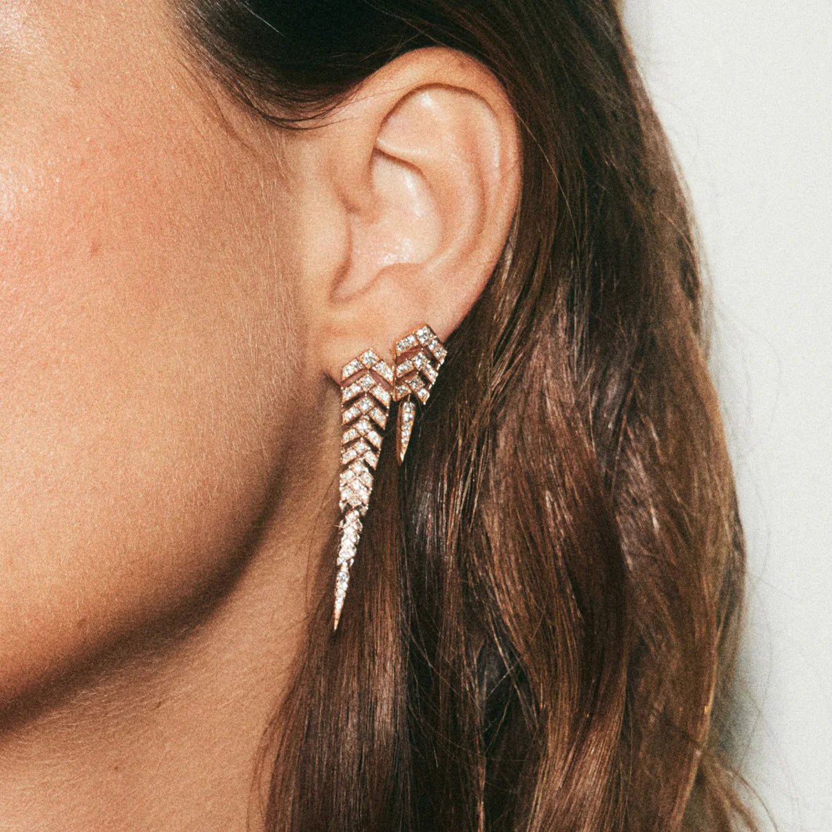 Boucle d’oreille Stairway M - Or rose - Statement - Design Contemporain - Maison Caldeira