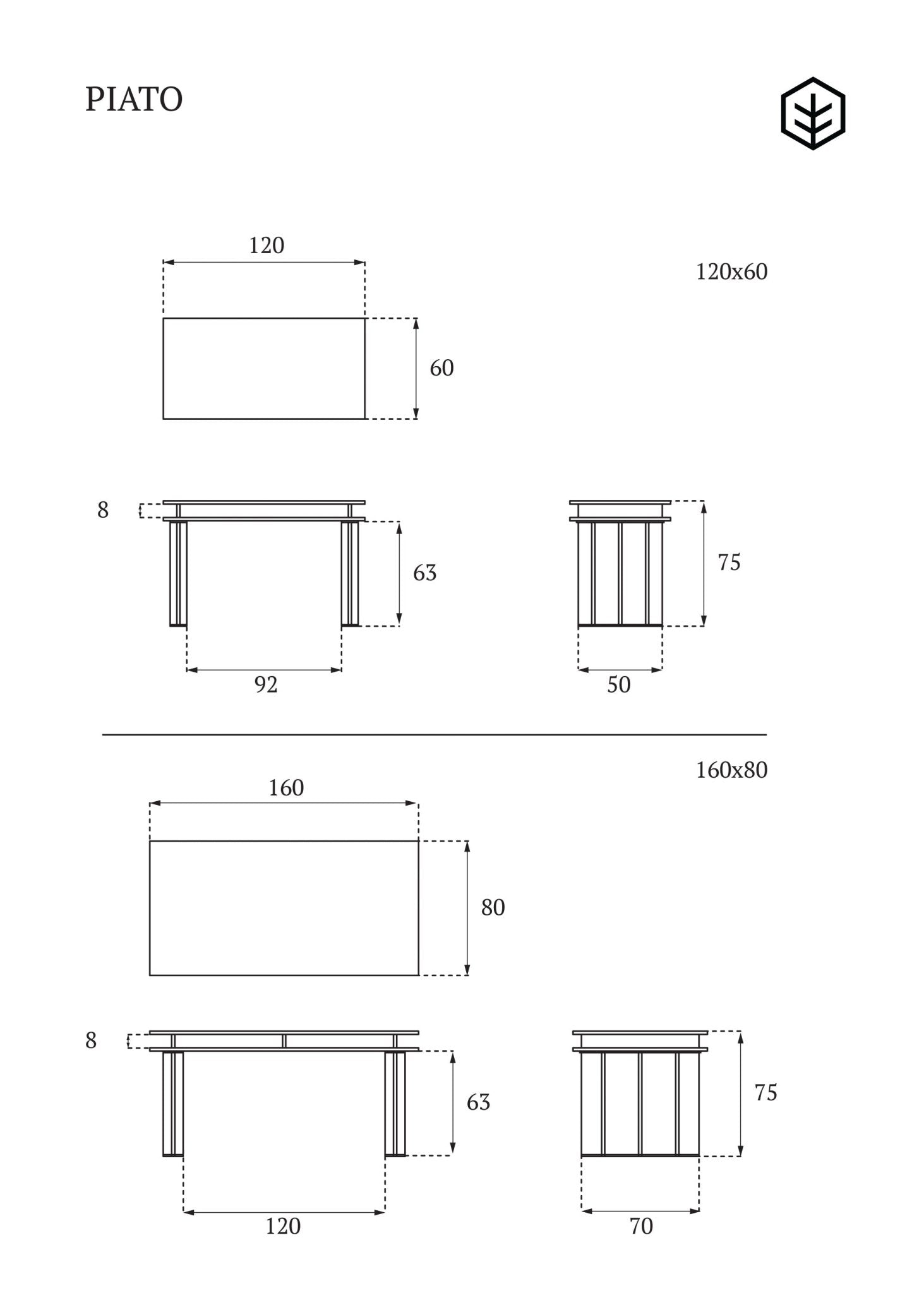 Bureau Piato Desk - Nature Oak - Muscato - Caldeira
