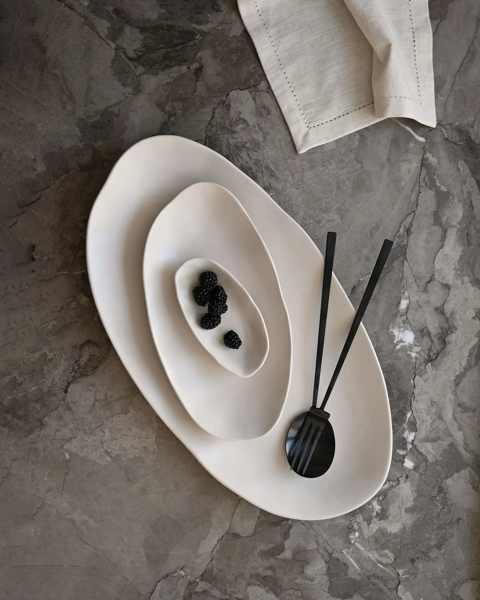 Ensemble de 3 plateaux ovales Native – Finition Bouleau | 101 Copenhagen - Caldeira