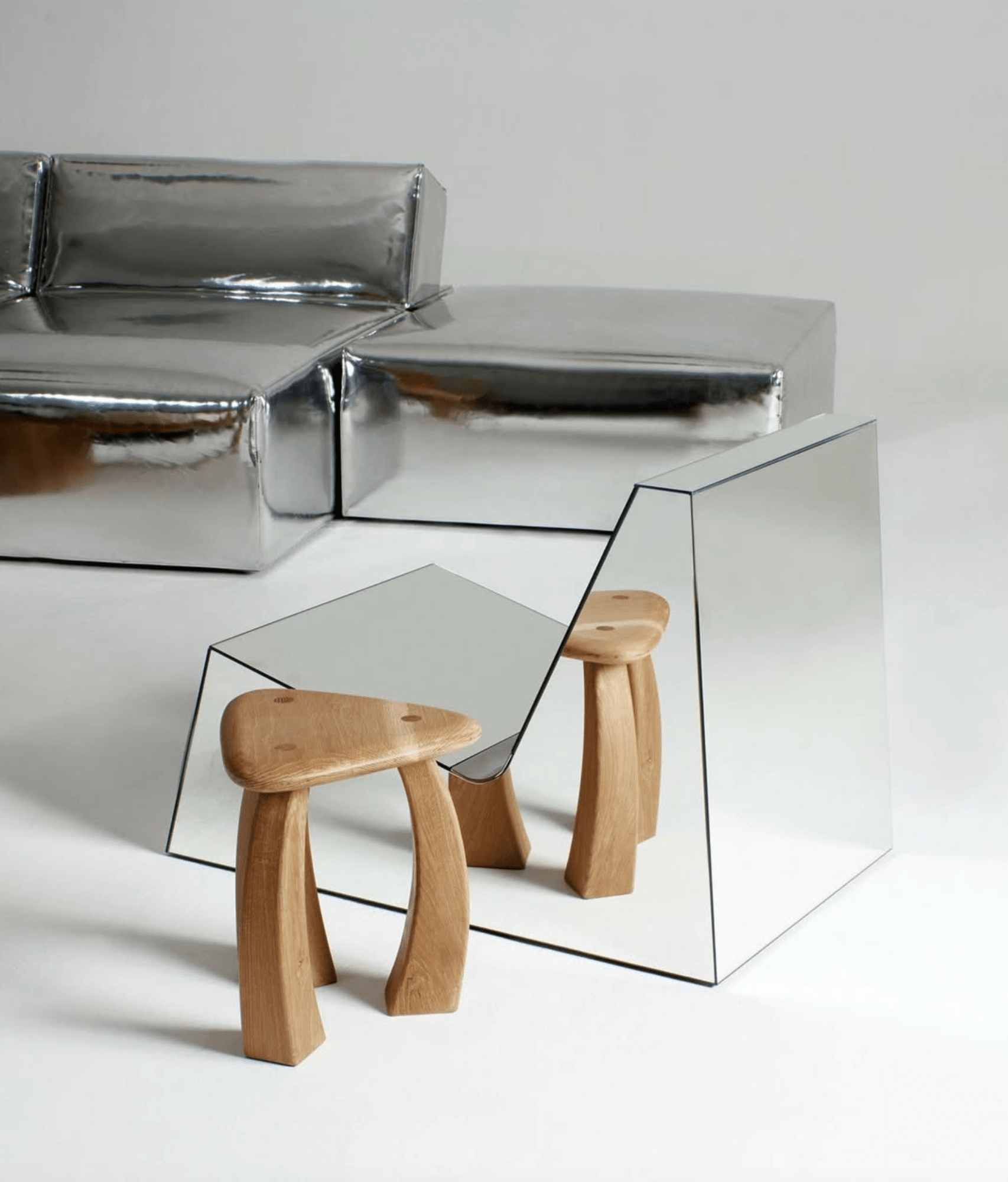Fauteuil Mirror Lounge Chair – Structure Recouverte de Verre Miroir - Maison Caldeira