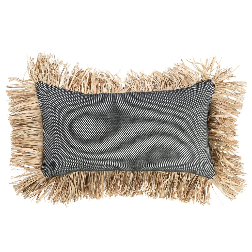 La housse de coussin en coton Bonita - Noir naturel - 30x50 - Bazar Bizar - Méditerranée - Maison Caldeira