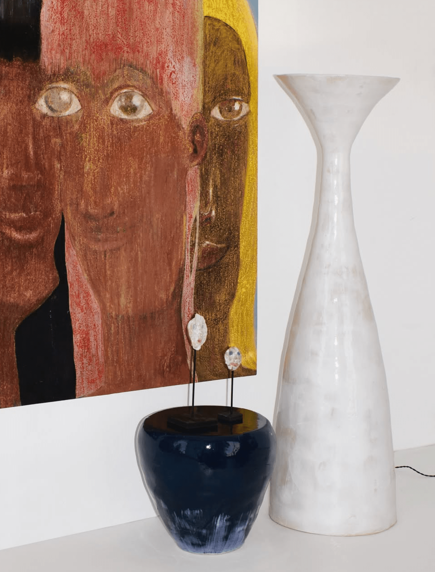 Lampadaire Melides N°1 en Céramique Blanc Cassé - Maison Caldeira