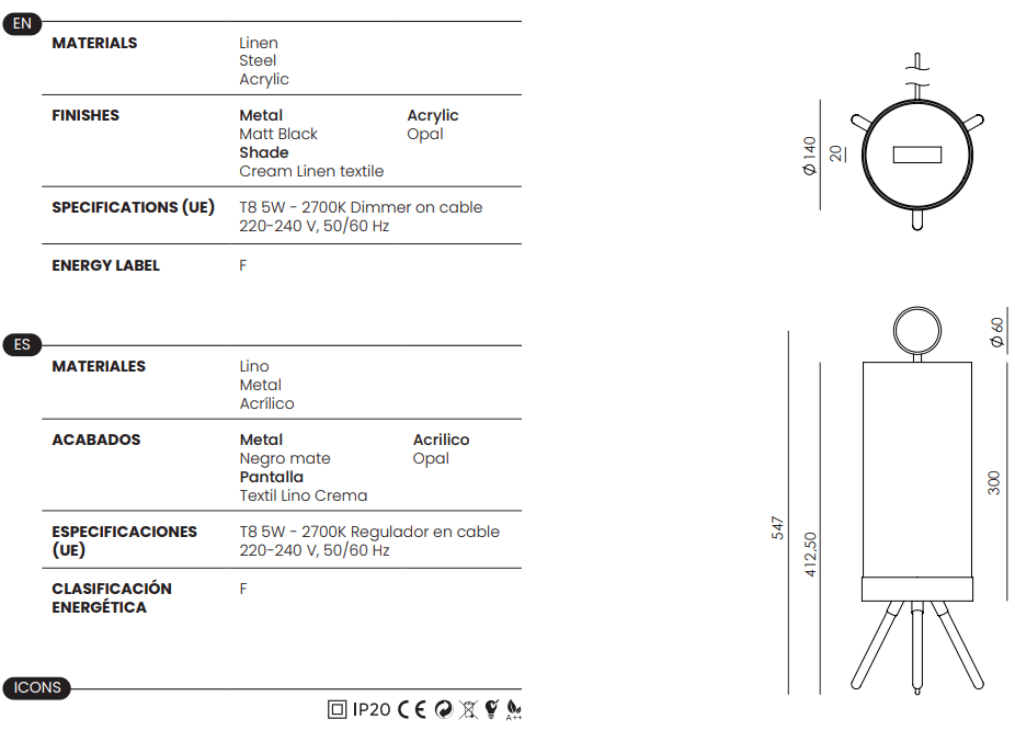 Lampe à poser Nooi - Aromas del campo - Caldeira