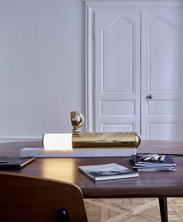 Lampe de table ISP en marbre & laiton - Ilia Sergeevich Potemine - Maison Caldeira