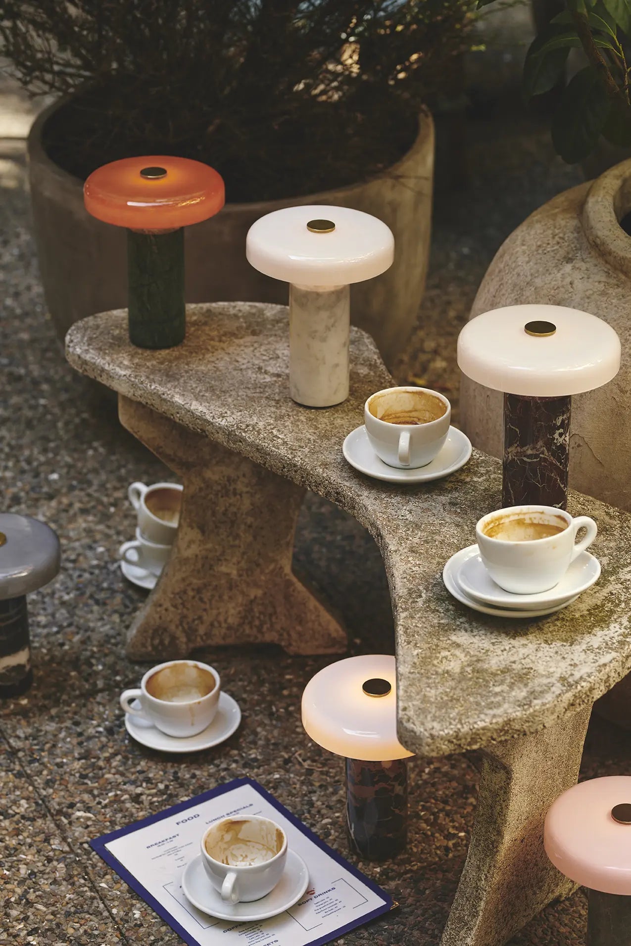 Lampe portable TRIP - Marbre Burgundy & Verre Soufflé - Caldeira