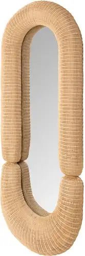Miroir en rotin sculptural « Loop » L - Caldeira