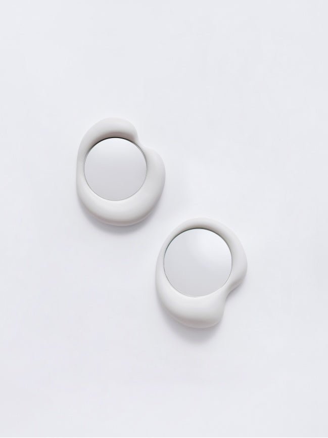 Moustache - Petit miroir Ingres Auguste Blanc – Atelier Baptiste & Jaïna - Caldeira