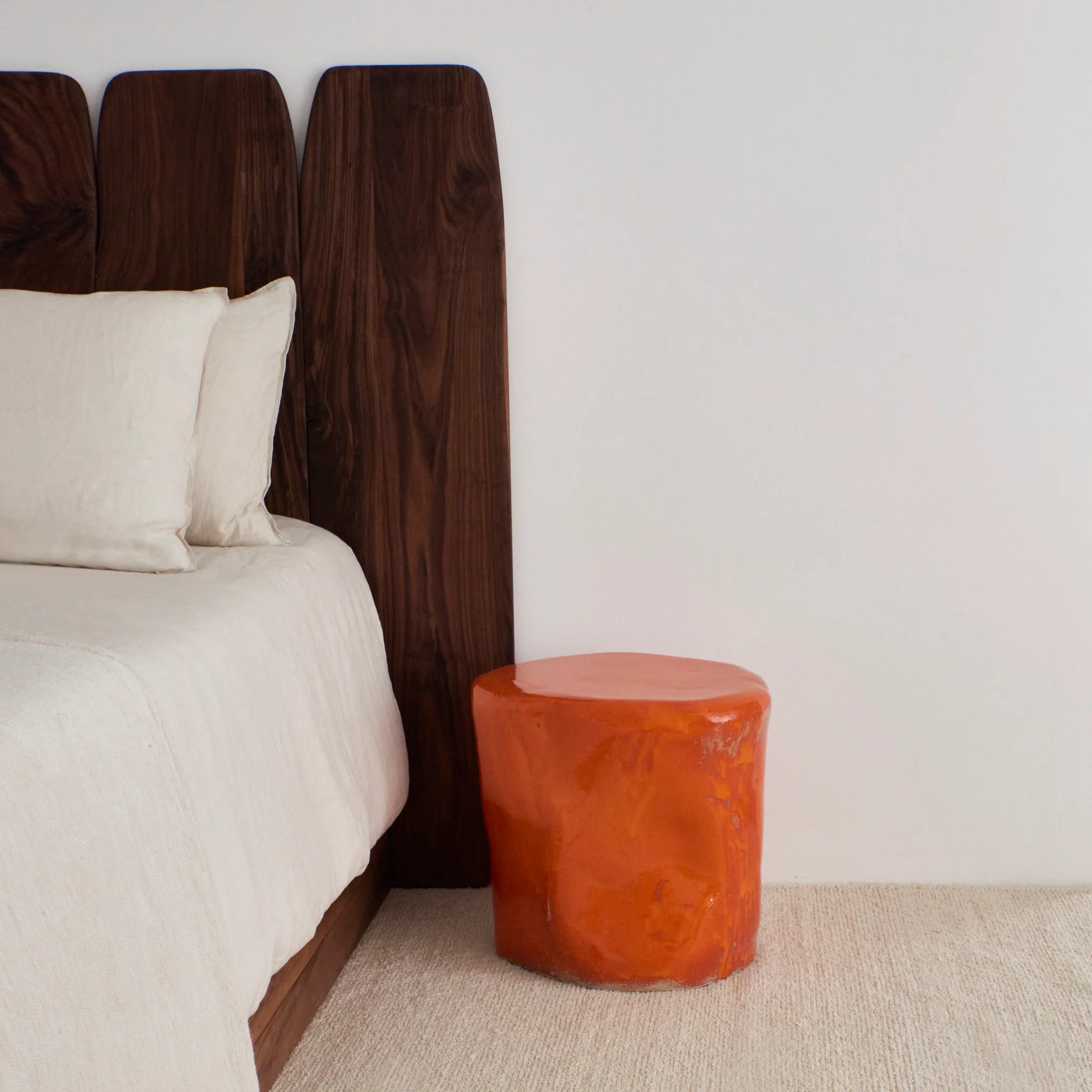 Petite table d'appoint en céramique - Orange - Maison Caldeira