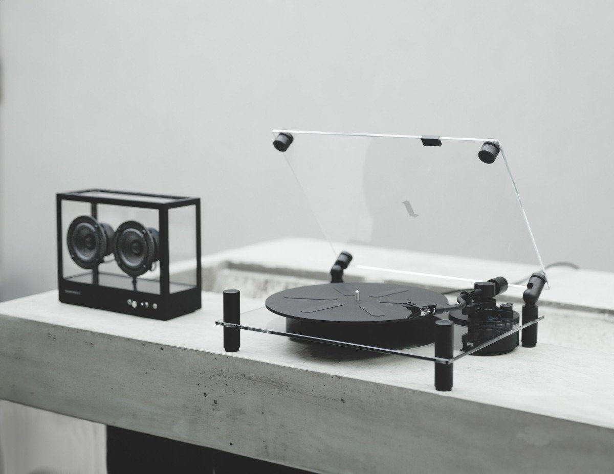 Platine vinyle Turntable verre noir / Bluetooth 5.0 - Caldeira