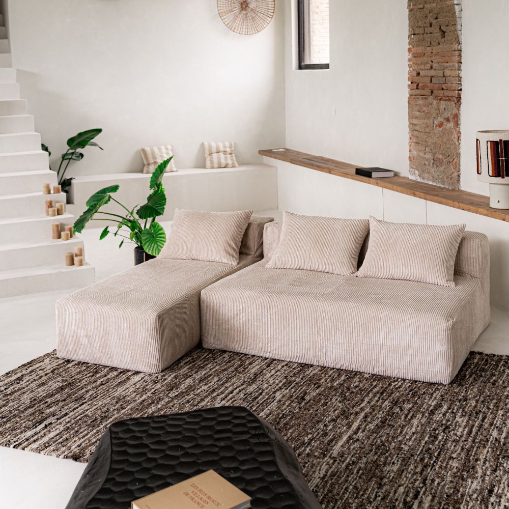 SLOW GEEK Sépia – Canapé 2 places en velours côtelé - Caldeira