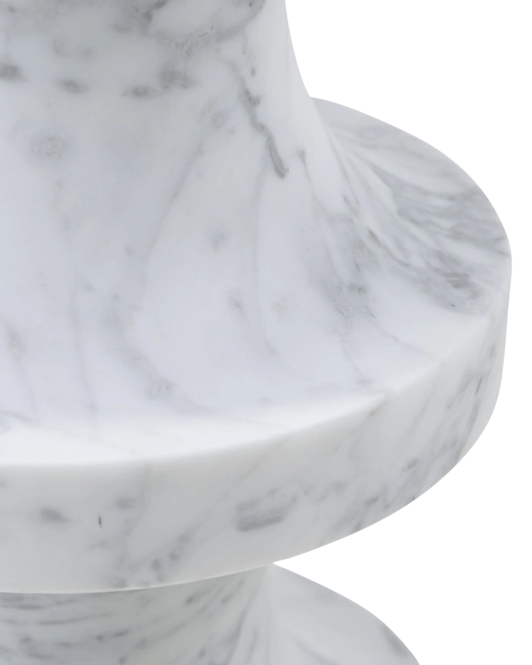 Table d'appoint River- Marbre - Pure White Lines - Design Contemporain - Maison Caldeira