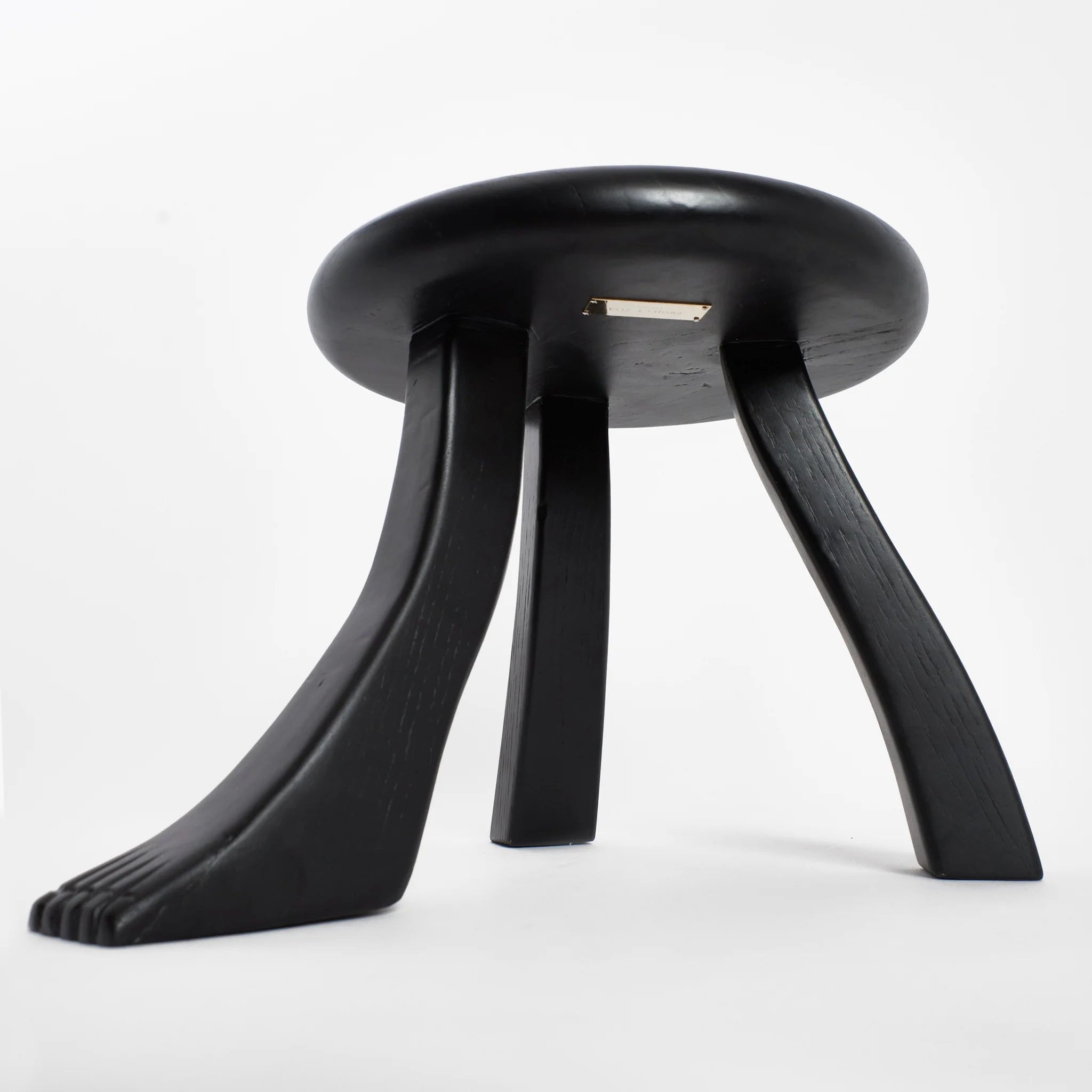 Tabouret Foot Stool en Châtaignier Massif - noir - Maison Caldeira