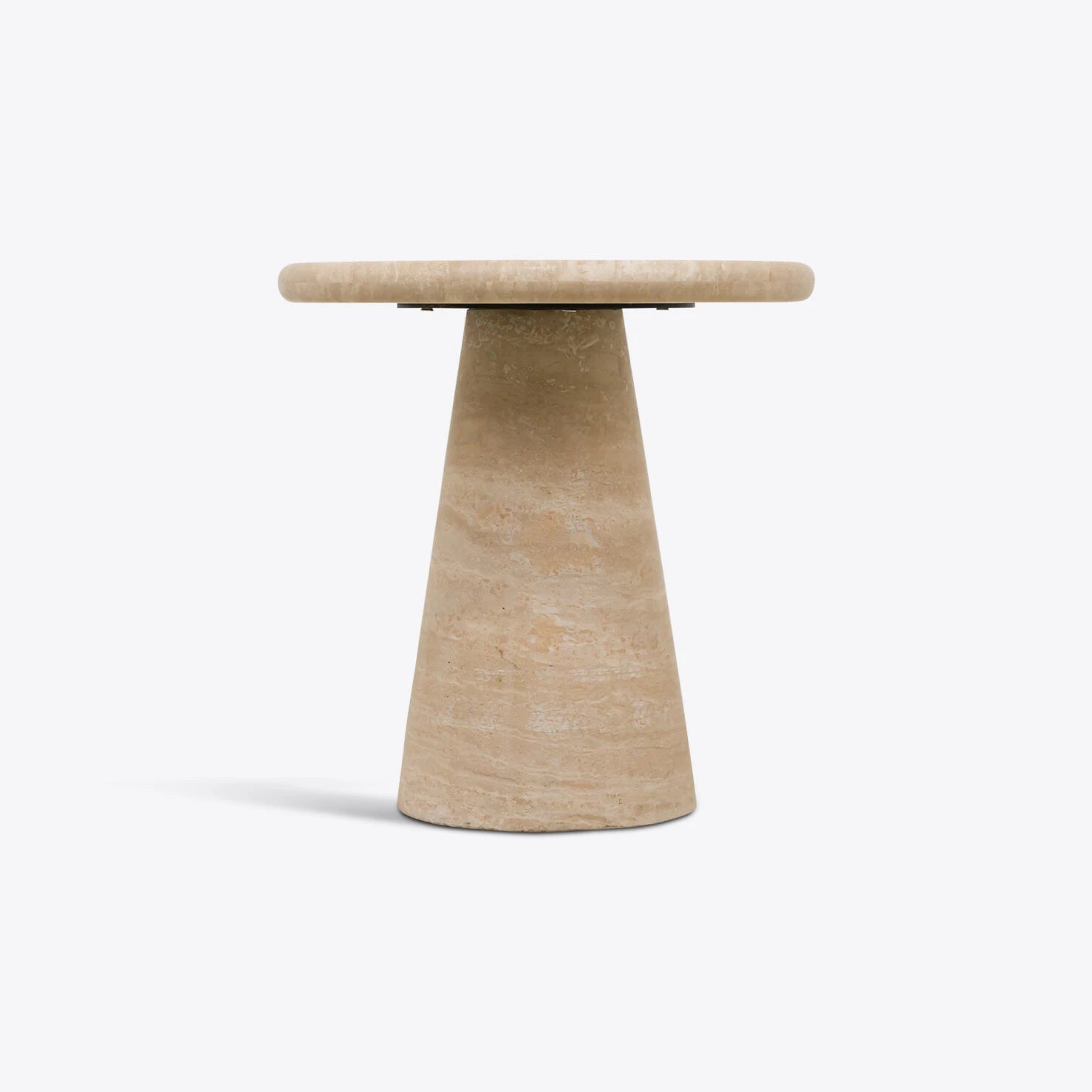 Verona Travertine Side Table – Pure White Lines - Caldeira