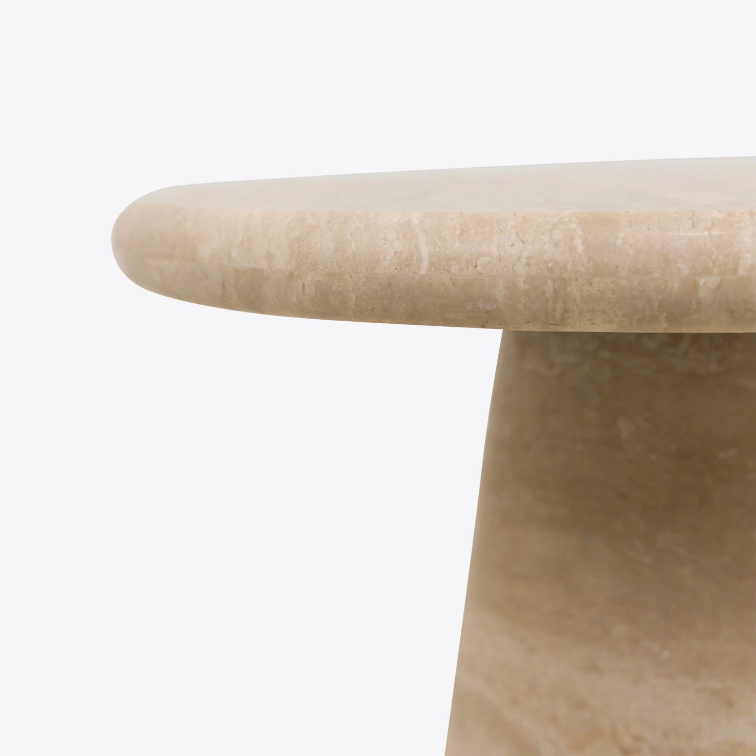 Verona Travertine Side Table – Pure White Lines - Caldeira