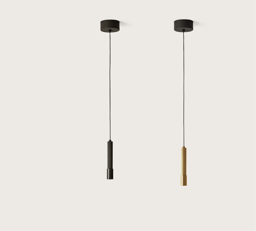 Suspension Ycro Aromas del Campo – design minimaliste acier finition noir mat ou or mat, éclairage LED 8W 3000K, ∅ 3 cm, hauteur max 318,5 cm