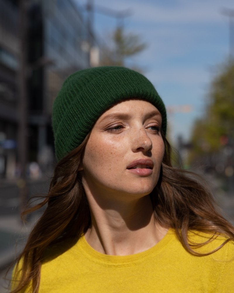Bonnet 100% cachemire - VERT SAPIN - Maison Caldeira