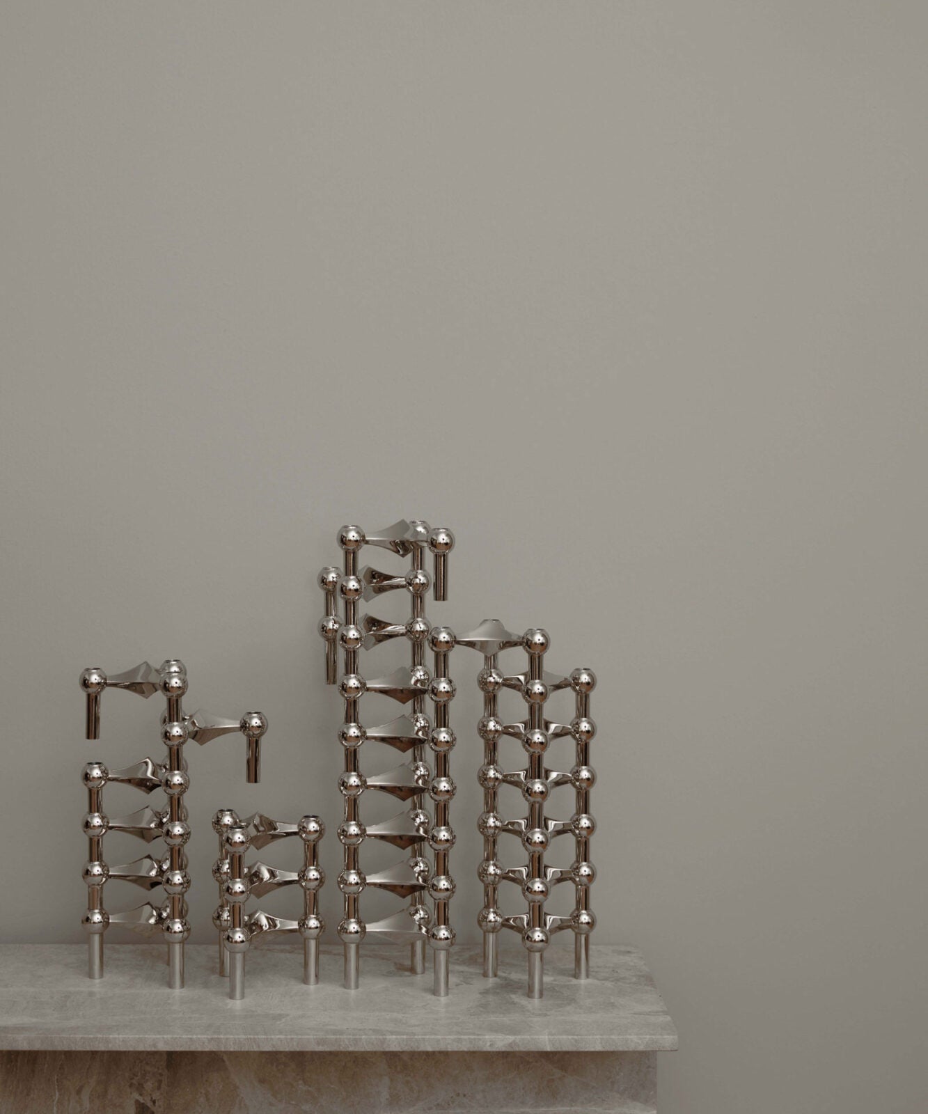 Bougeoir - Chrome - Stoff nagel - Scandinave - Maison Caldeira