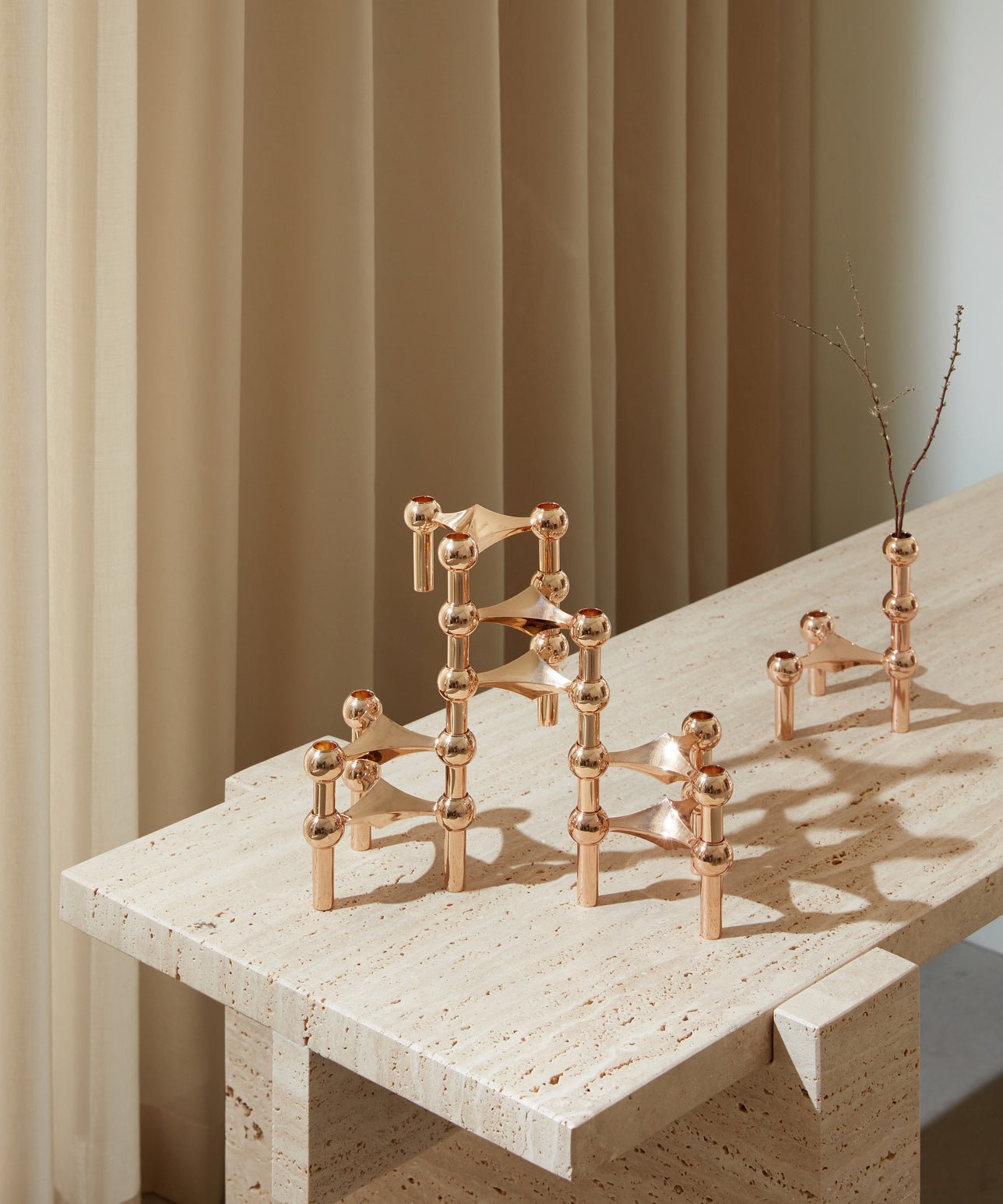 Bougeoir - Rose Gold - Stoff nagel - Maison Caldeira