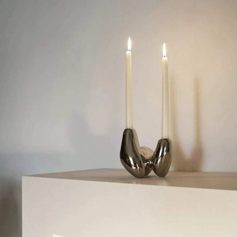 Bougeoir Unity - Argent - Hein studio - Scandinave - Maison Caldeira