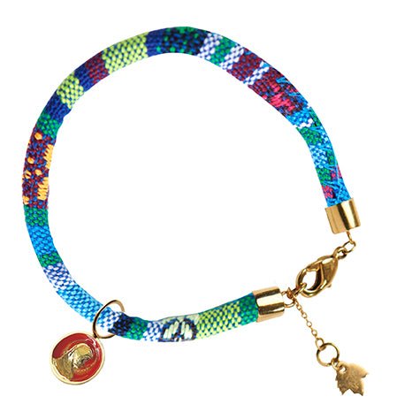 Bracelet colombien Woodstock - Or et tissu - Feidt - Design Contemporain - Maison Caldeira