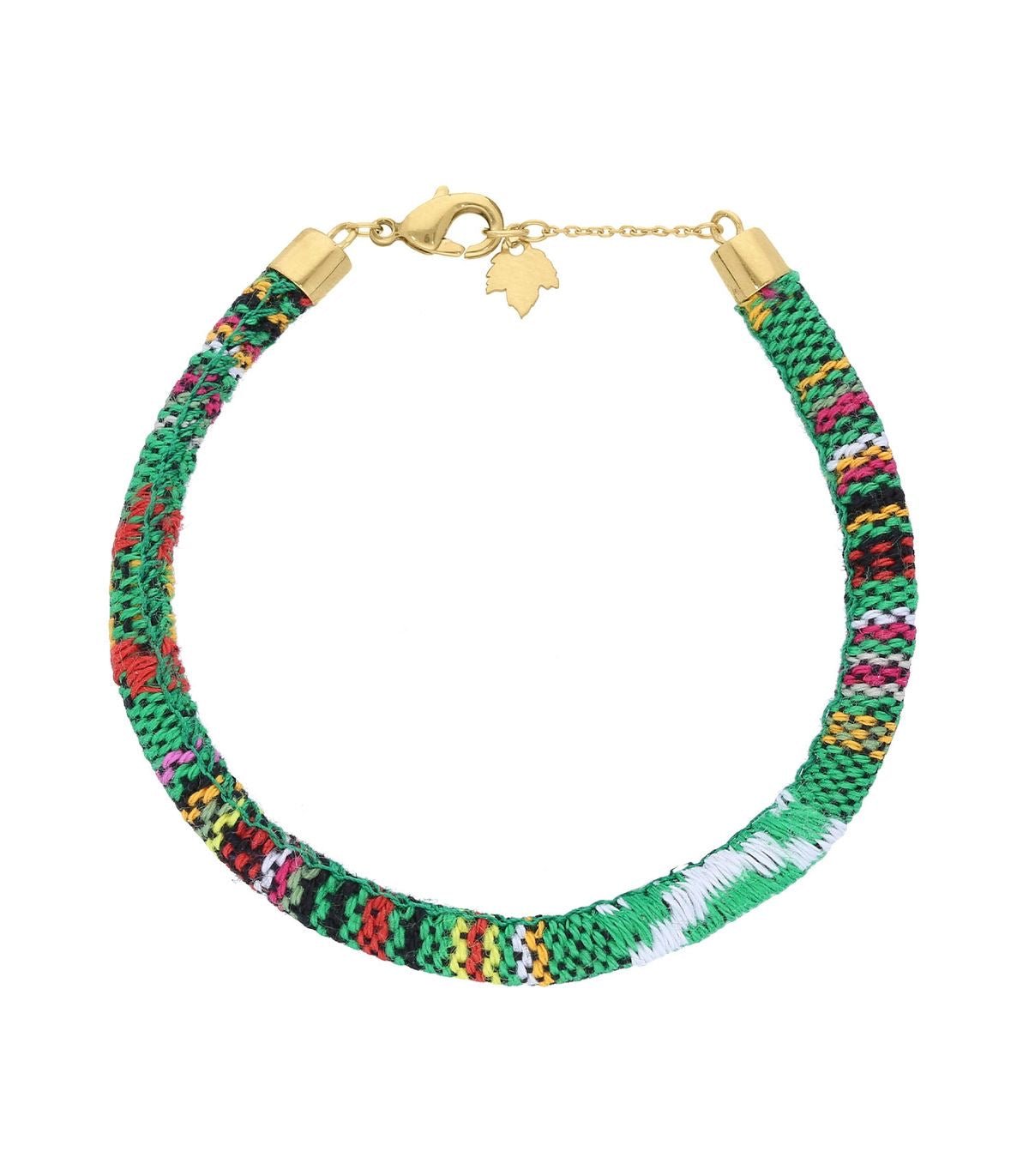 Bracelet colombien Woodstock - Or et tissu - Feidt - Design Contemporain - Maison Caldeira