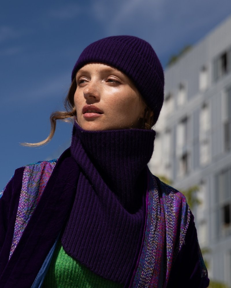 Col 100% cachemire - VIOLET - Maison Caldeira