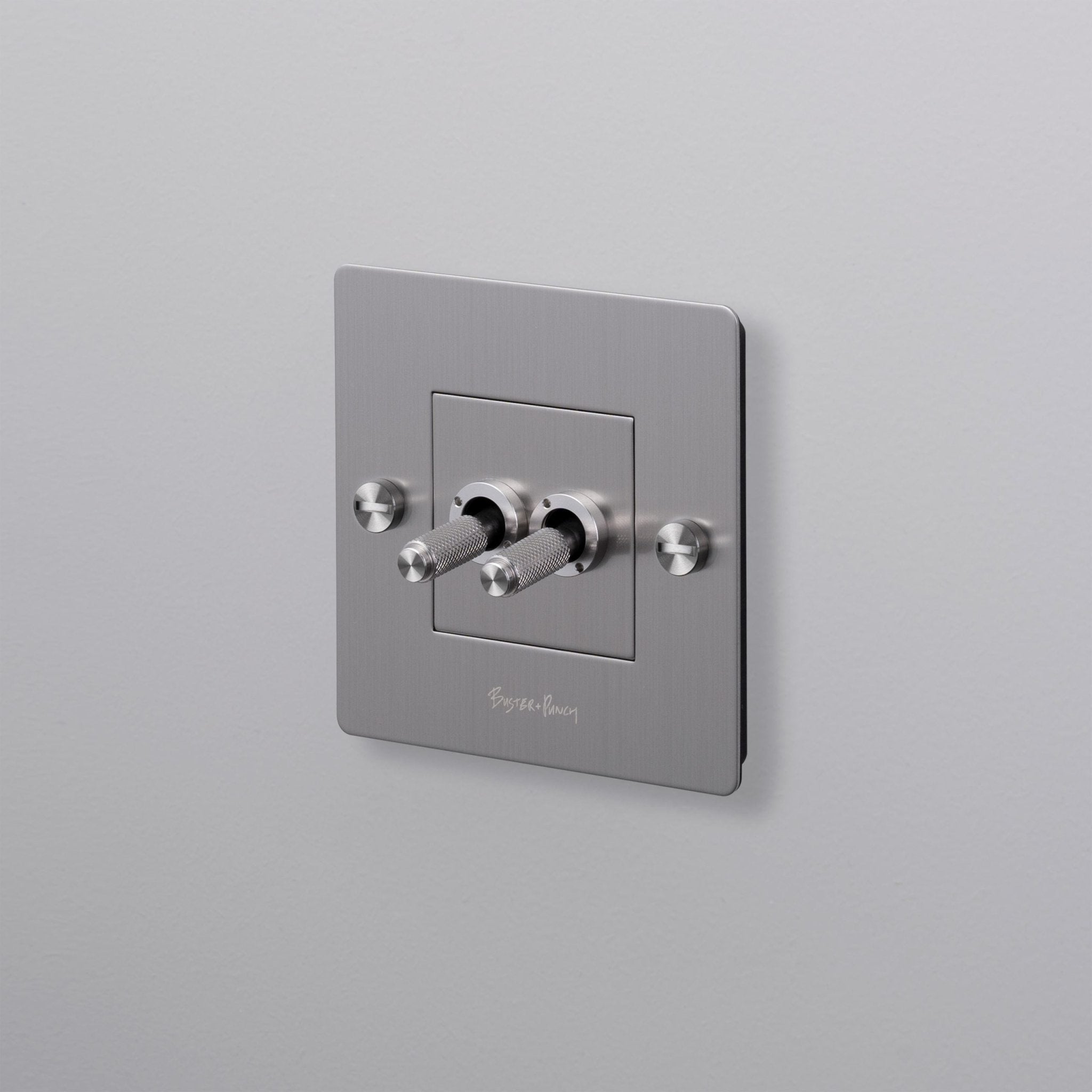 Interrupteur à double bascule 1G / acier - Buster and punch - Design Contemporain - Maison Caldeira