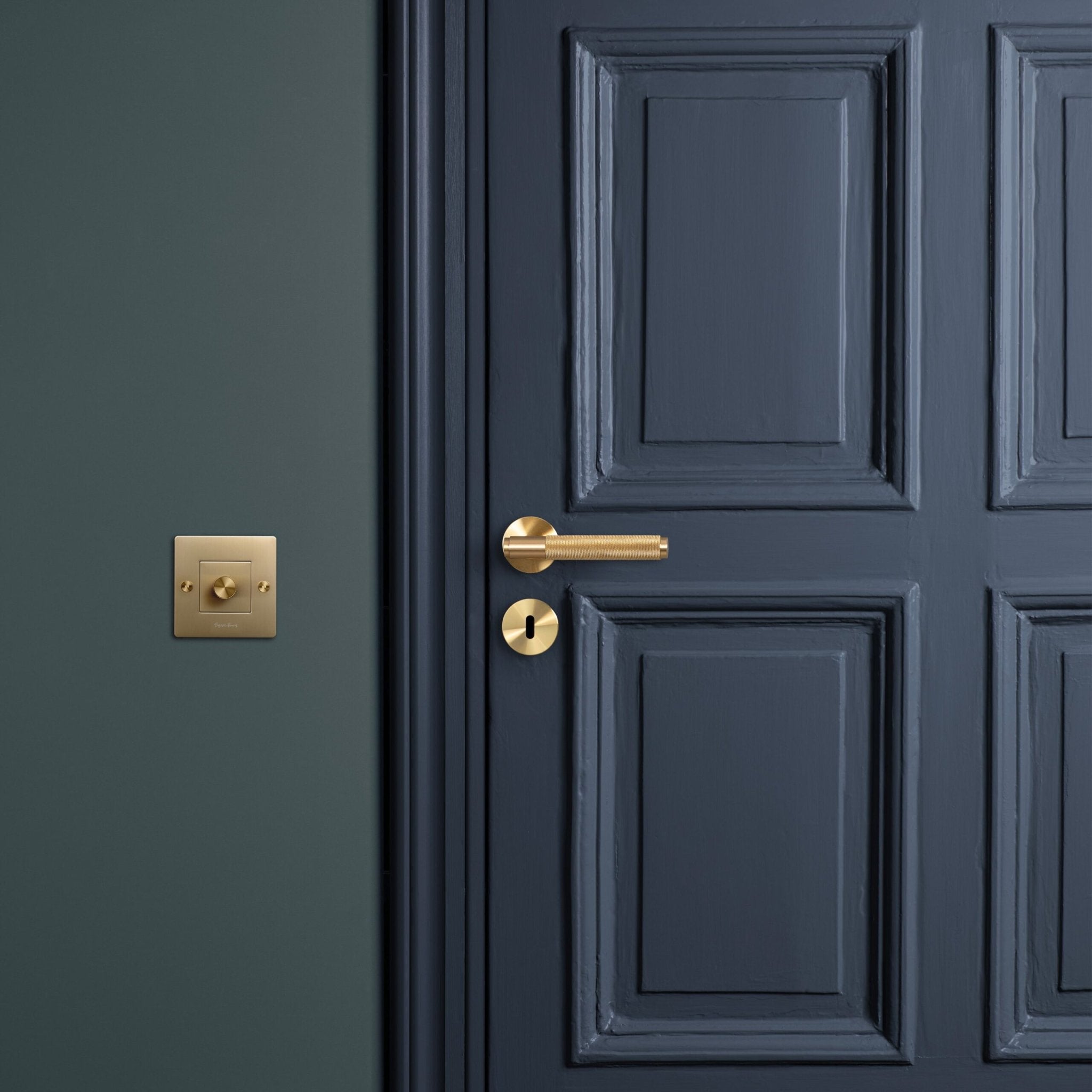 Jeu de poignées de porte / croix / laiton - Buster and punch - Design Contemporain - Maison Caldeira