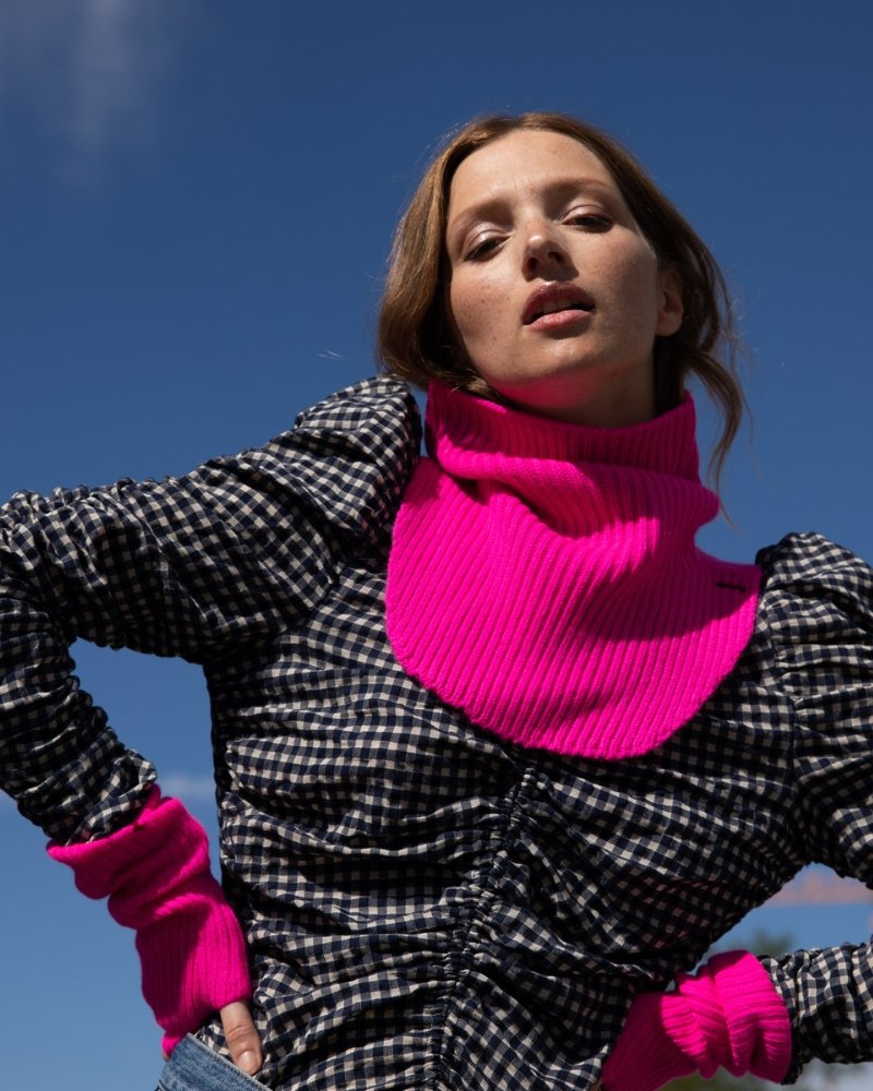 Mitaines 100% cachemire - Rose Fluo - Koon - Design Contemporain - Maison Caldeira