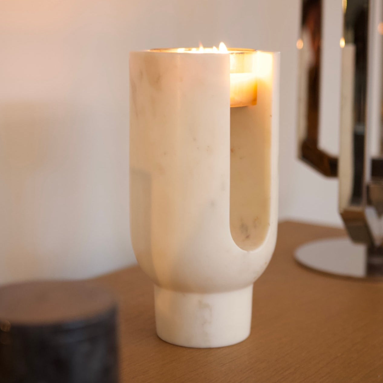 Photophore Lyra - Marbre Calacatta - Ooumm - Design Contemporain - Maison Caldeira