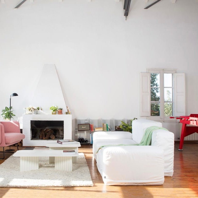 Table basse carré en plec - Blanc - Rs Barcelona - Méditerranée - Maison Caldeira