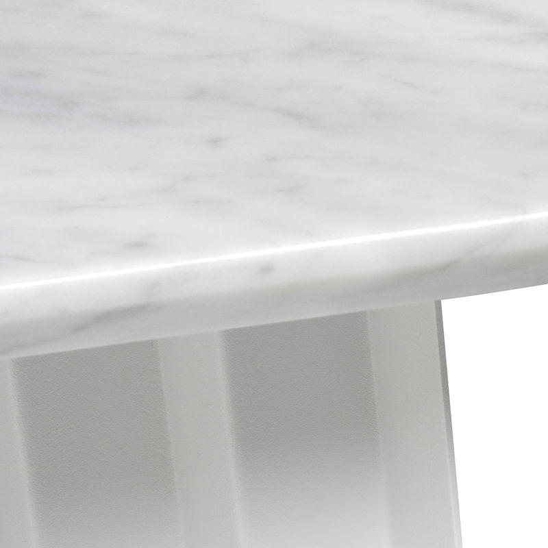 Table basse ronde en plec et marbre - Blanc - Rs Barcelona - Méditerranée - Maison Caldeira