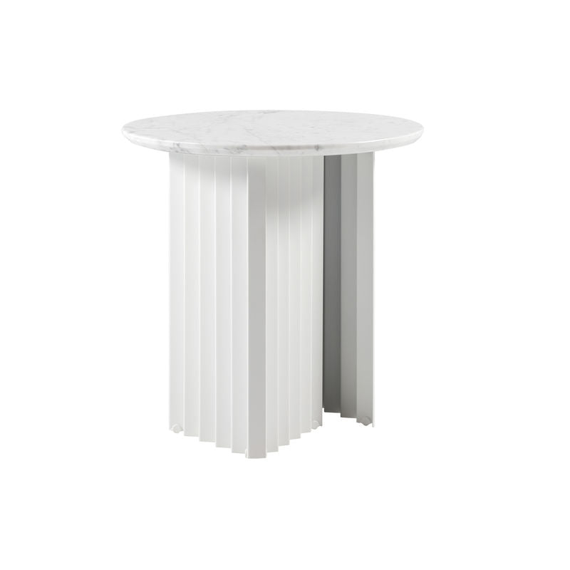 Table d’appoint ronde en plec et marbre - Blanc - Rs Barcelona - Design Contemporain - Maison Caldeira