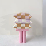 maison-caldeiraPlaid-Maison-Deux-Housse-de-Coussin-à-Damier-Terra-Rose