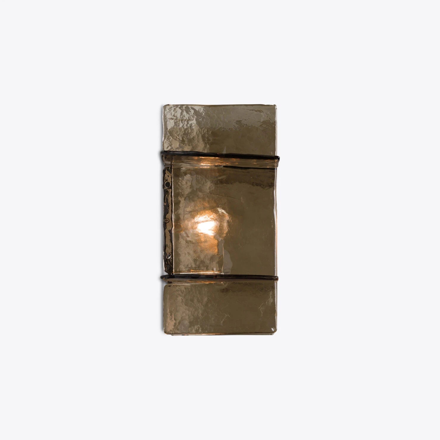 Applique murale Berlin – Verre fumé façon Murano & inox brossé - Caldeira