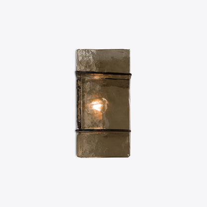 Applique murale Berlin – Verre fumé façon Murano & inox brossé - Caldeira