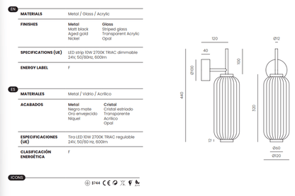 Applique murale Elma - Aromas del campo - Caldeira