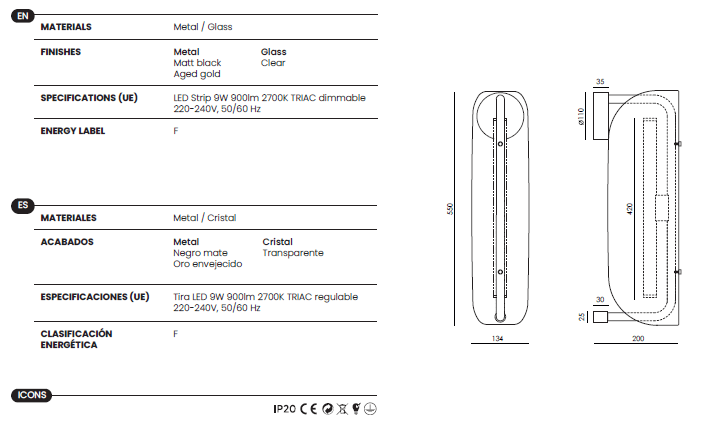Applique murale LIDA L – Aromas del Campo - Caldeira