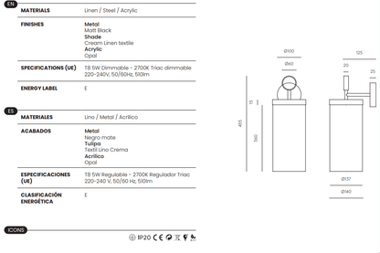 Applique murale Nooi A1276 - Aromas del campo - Caldeira