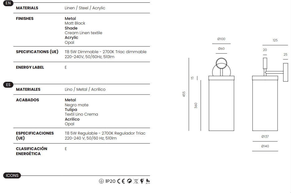 Applique murale Nooi A1276 - Aromas del campo - Caldeira