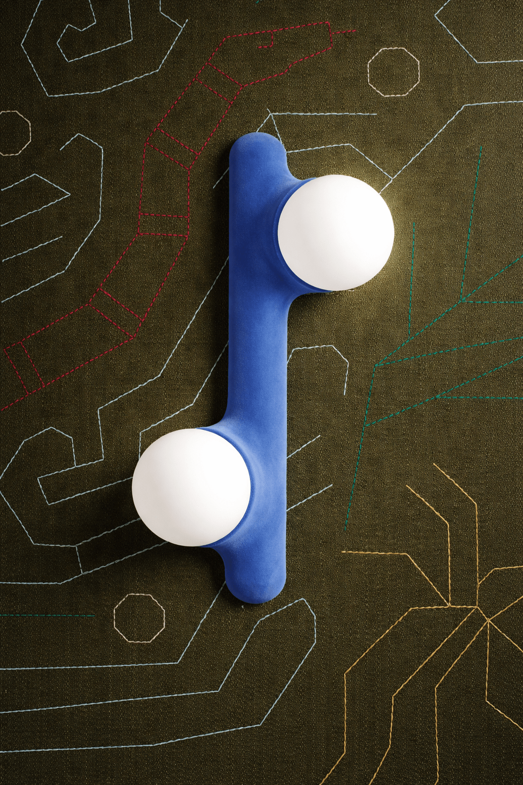 Applique Prickly Pear Double Velours Bleu - Mickaël Koska - Caldeira