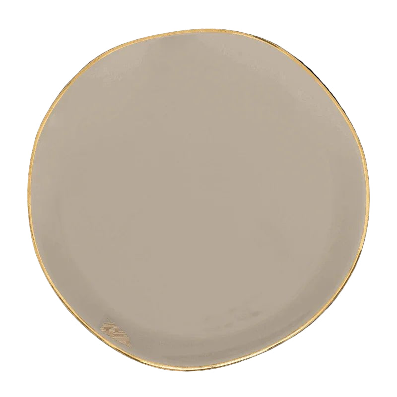 Assiette Bonjour Ø17 cm - Gris Matin (lot de 4) - Caldeira