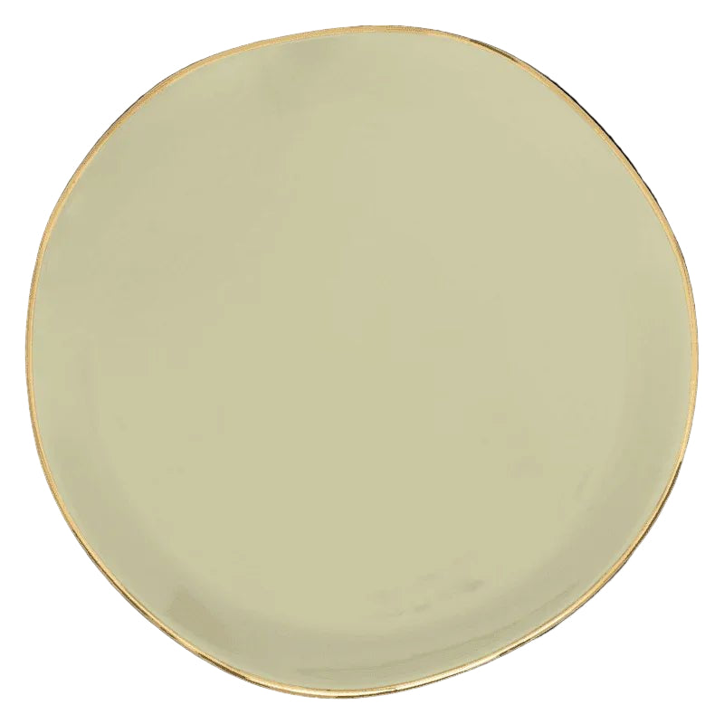 Assiette Bonjour Ø17 cm - Vert pâle (lot de 4) - Caldeira
