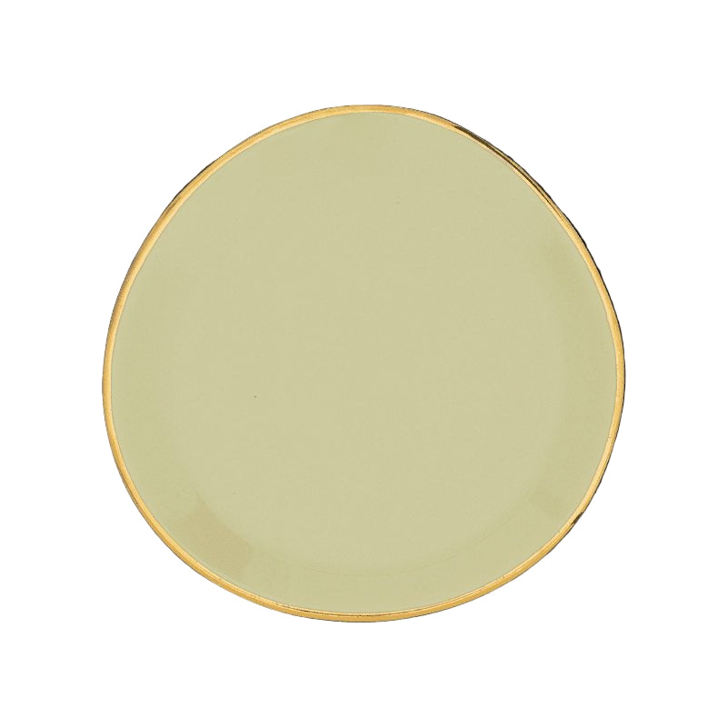 Assiette Bonjour Ø9 cm - Vert pâle (lot de 4) - Caldeira