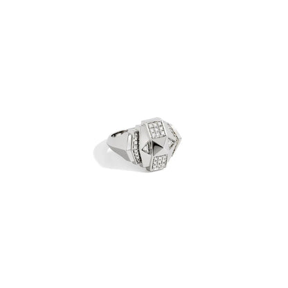 Bague Mini Rockaway Pyramide - Semi Pavée & Argent - Statement - Design Contemporain - Maison Caldeira