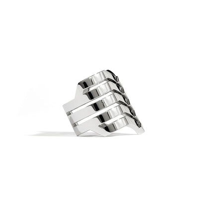 Bague Stairway 5 rangs - Argent - Statement - Design Contemporain - Maison Caldeira